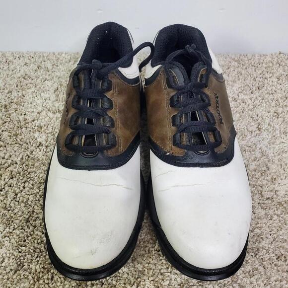 Footjoy Golf Shoes Mens 8 Leather Brown Colorblock Removable Spikes Low Top - Picture 11 of 12
